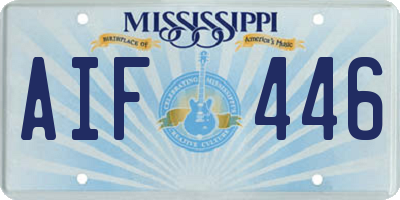 MS license plate AIF446
