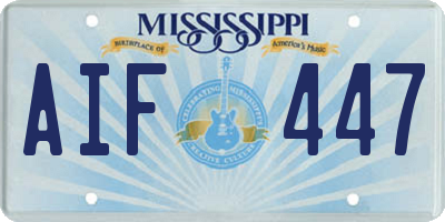 MS license plate AIF447