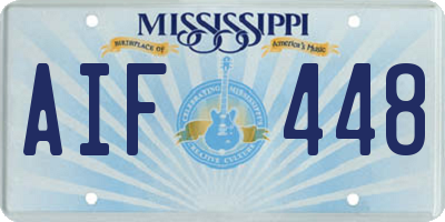 MS license plate AIF448