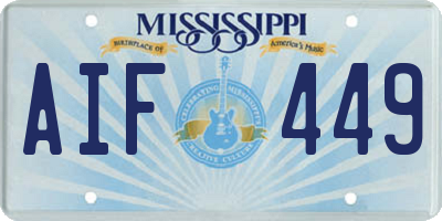 MS license plate AIF449