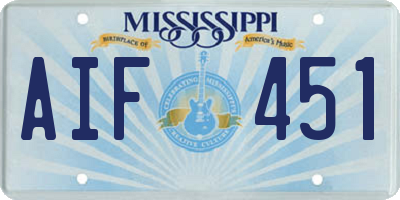 MS license plate AIF451