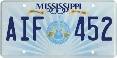 MS license plate AIF452