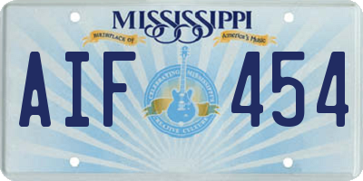 MS license plate AIF454