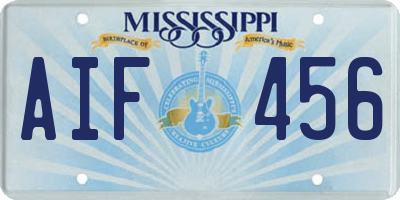 MS license plate AIF456