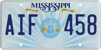 MS license plate AIF458