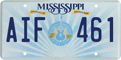 MS license plate AIF461
