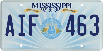 MS license plate AIF463