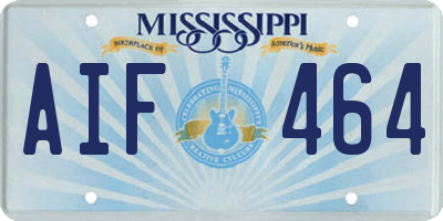 MS license plate AIF464