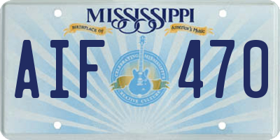 MS license plate AIF470
