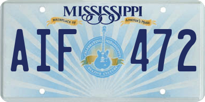 MS license plate AIF472