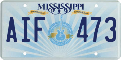 MS license plate AIF473