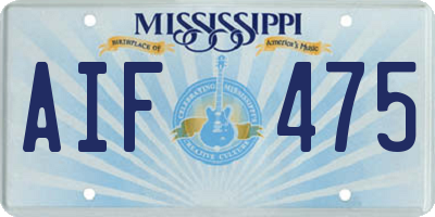 MS license plate AIF475