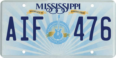 MS license plate AIF476