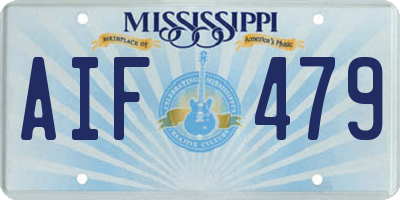 MS license plate AIF479
