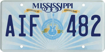 MS license plate AIF482
