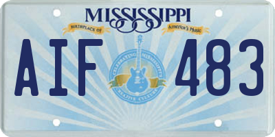 MS license plate AIF483