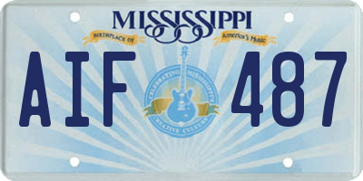 MS license plate AIF487