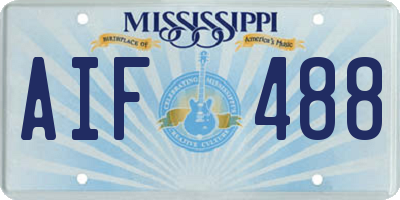 MS license plate AIF488
