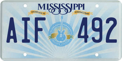 MS license plate AIF492