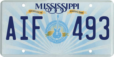 MS license plate AIF493