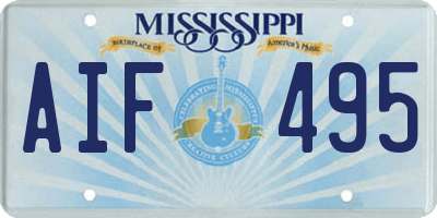 MS license plate AIF495