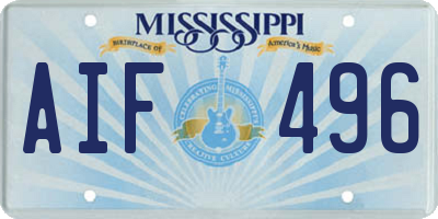 MS license plate AIF496