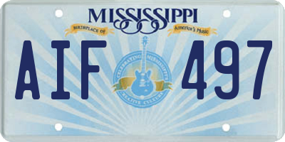 MS license plate AIF497