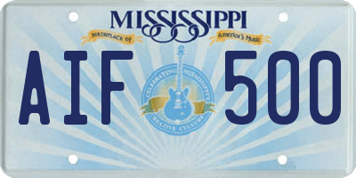 MS license plate AIF500