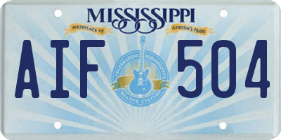 MS license plate AIF504