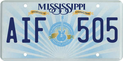 MS license plate AIF505