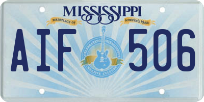 MS license plate AIF506