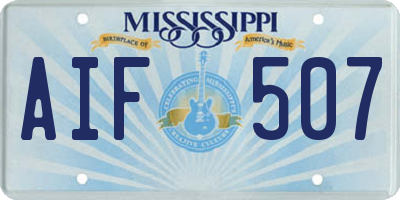 MS license plate AIF507