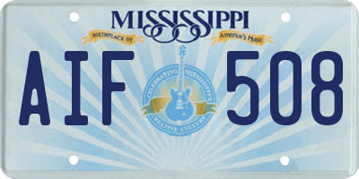MS license plate AIF508