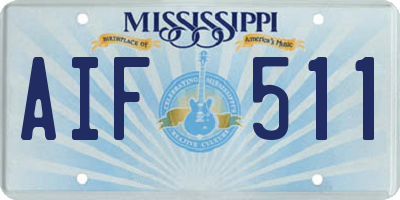 MS license plate AIF511