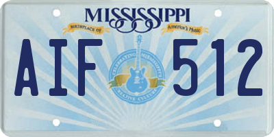 MS license plate AIF512