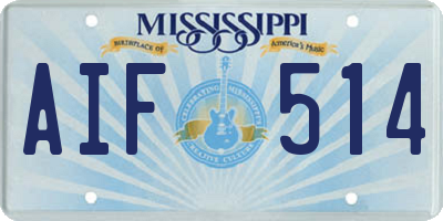 MS license plate AIF514
