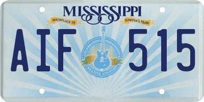 MS license plate AIF515