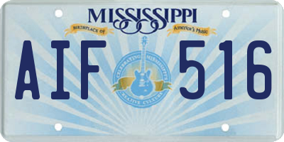 MS license plate AIF516