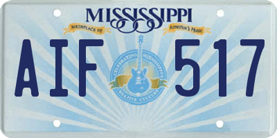 MS license plate AIF517