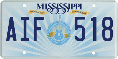 MS license plate AIF518