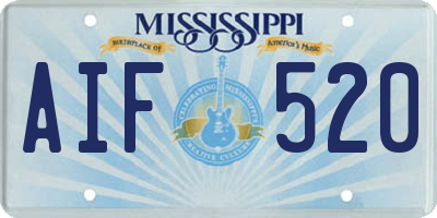 MS license plate AIF520