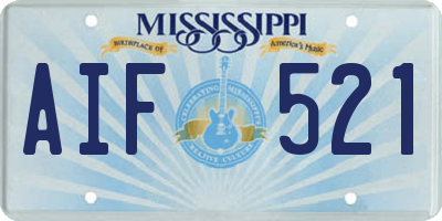 MS license plate AIF521
