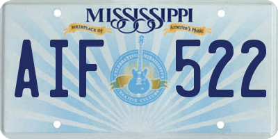 MS license plate AIF522