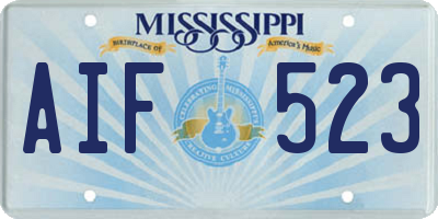 MS license plate AIF523