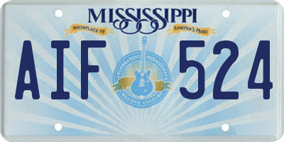 MS license plate AIF524