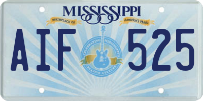 MS license plate AIF525