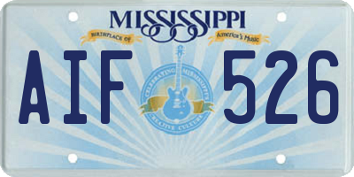 MS license plate AIF526