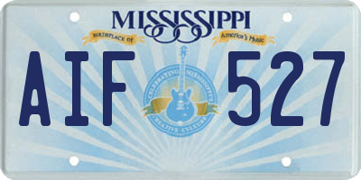 MS license plate AIF527