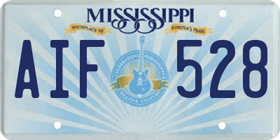 MS license plate AIF528