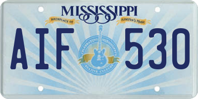 MS license plate AIF530